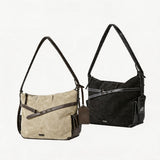 Large Matte Suede Crossbody Tote Bag