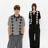 Men's Summer Contrast Diamond Knit Polo