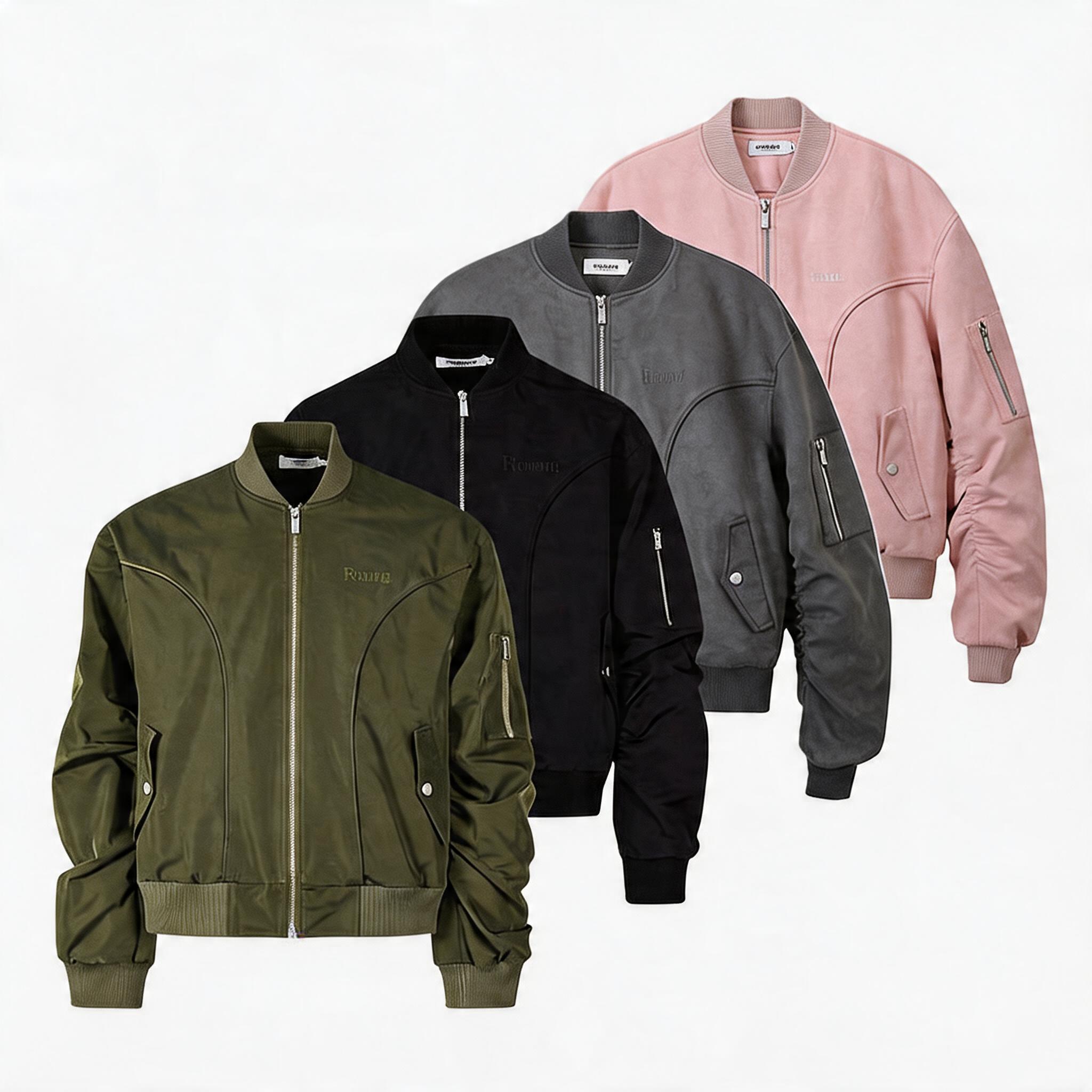 Men's Deconstructed Pleated MA1 Bomber Jacket