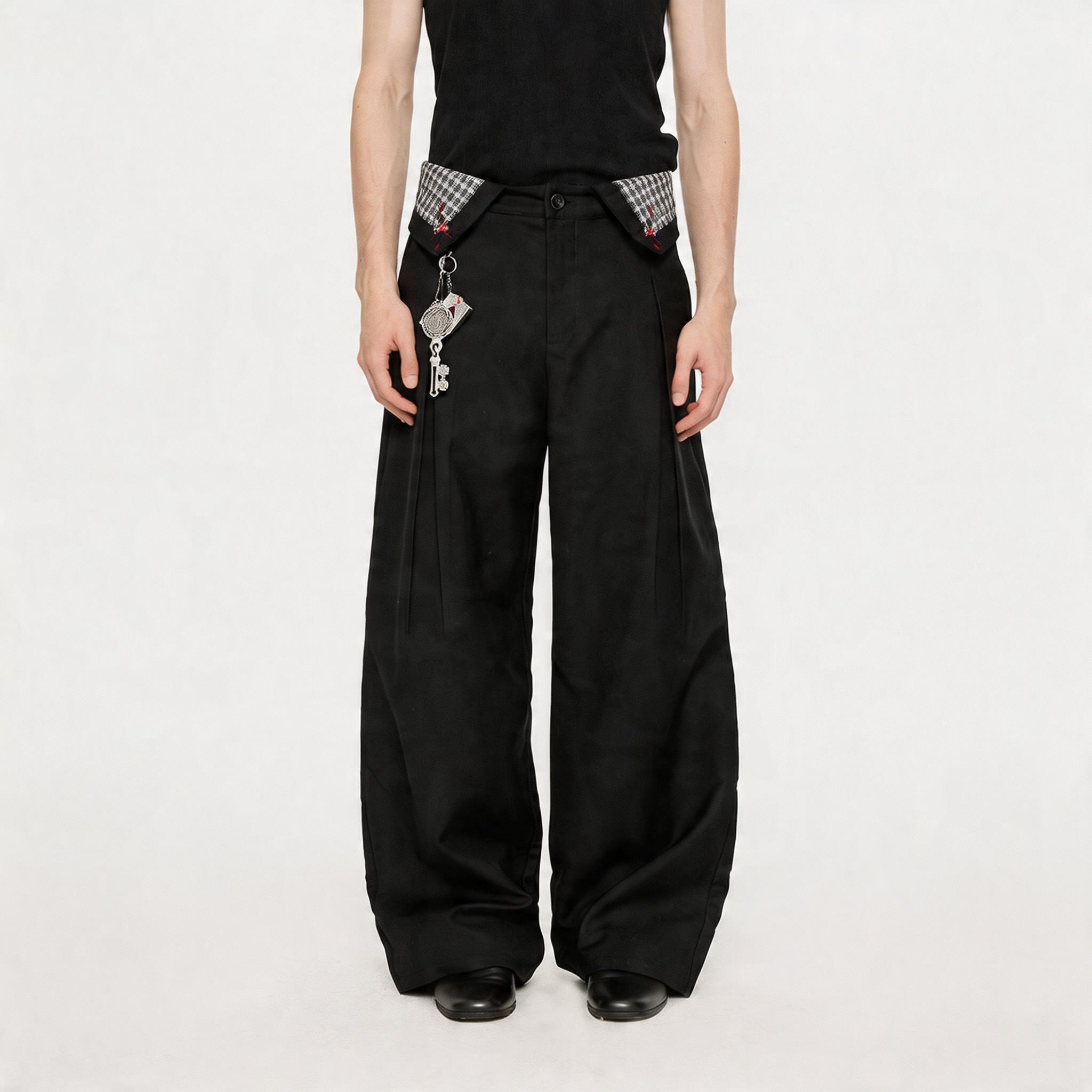 Pleated Houndstooth Dress Pants