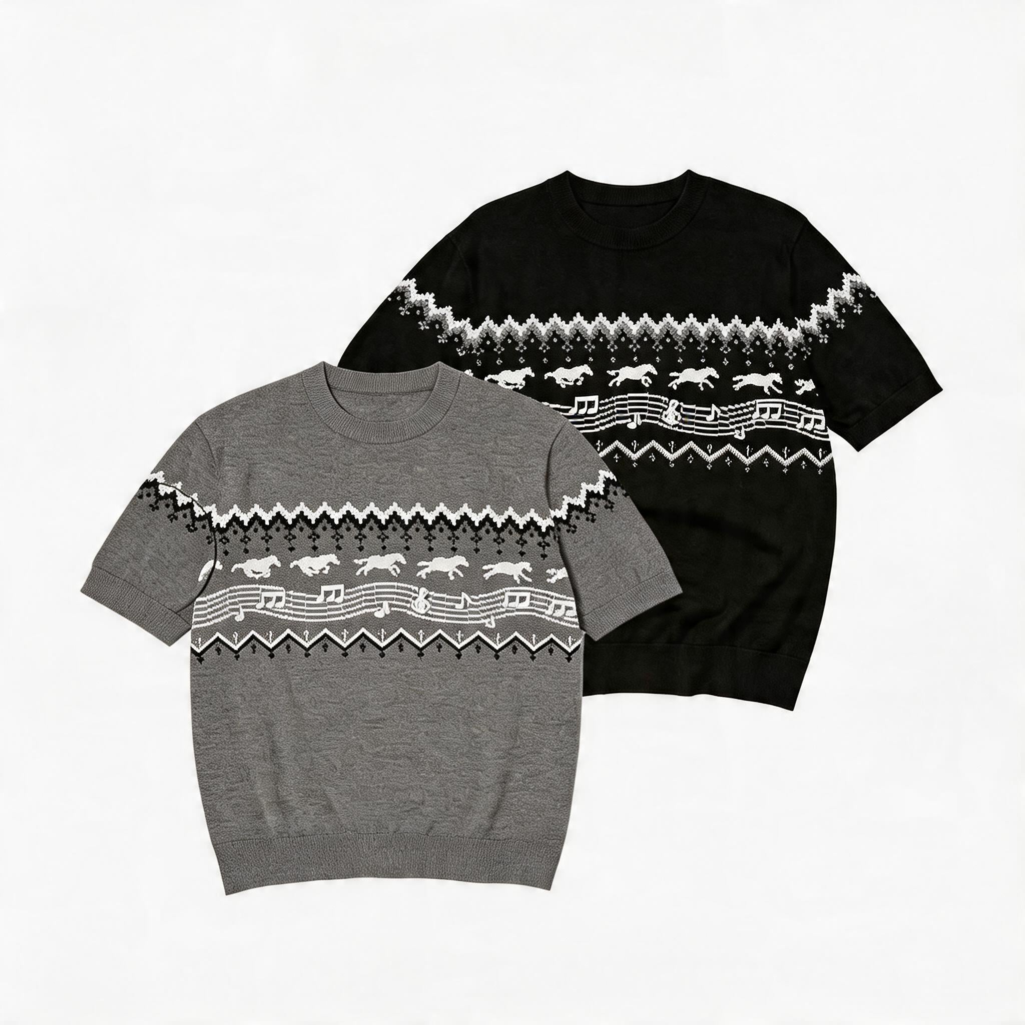 Antibacterial Lyocell Fair Isle Note Tee