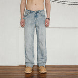 Cleanfit Distressed Light Wash Straight Jeans