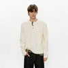 Long Sleeve Color Block Linen Henley