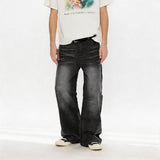 Men's Washed Fleece Relaxed Straight Jeans
