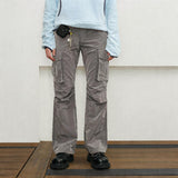 Reflective Liquid Nylon Cargo Parachute Pants
