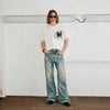 Cleanfit Men's Vintage Ripped Flared Jeans