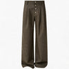Nut Brown Pleated Straight Pants