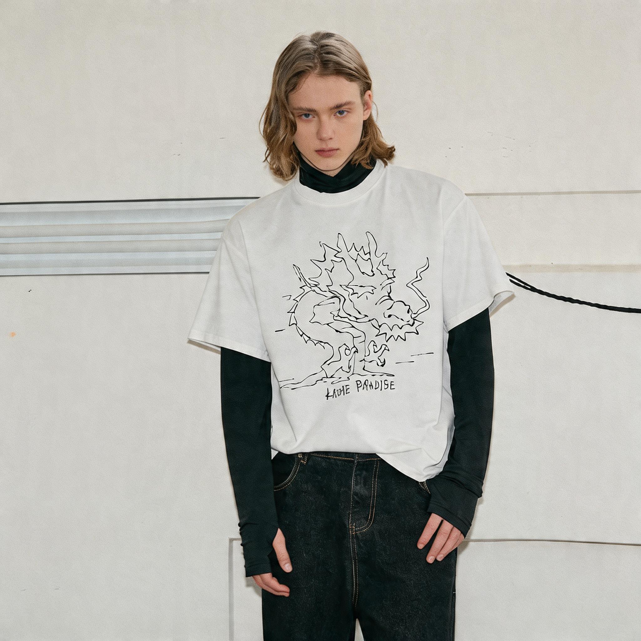 Dragon Print Quick Dry Couple Tees