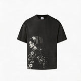 Geisha Print Casual Boxy Tee