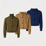 Men's High Neck Wool Cardigan