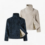 Vintage Irregular Floral Textured Fencing Jacket