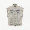 Oversized Wasteland Distressed Denim Vest