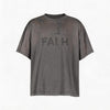 Washed Gray Distressed Vintage Print Tee