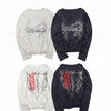 Printed Cropped Long Sleeve Lyocell Tee