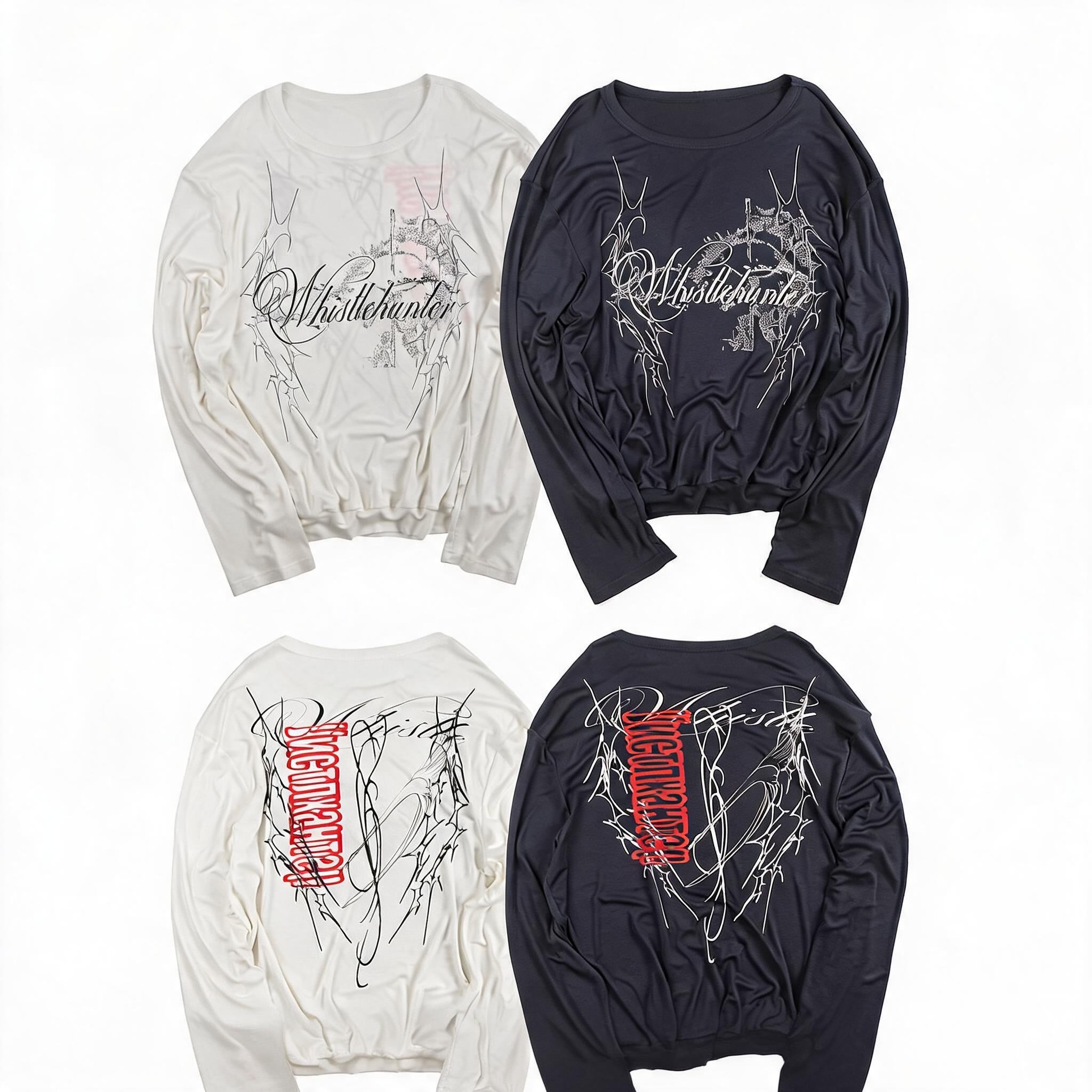 Printed Cropped Long Sleeve Lyocell Tee