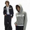 Two-Tone Cotton Embroidered Crop Zip Hoodie