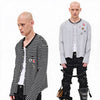 Striped Snap Button Couple Knit Cardigan