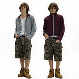 Reversible Plaid Embroidered Zip-front Fleece Jacket