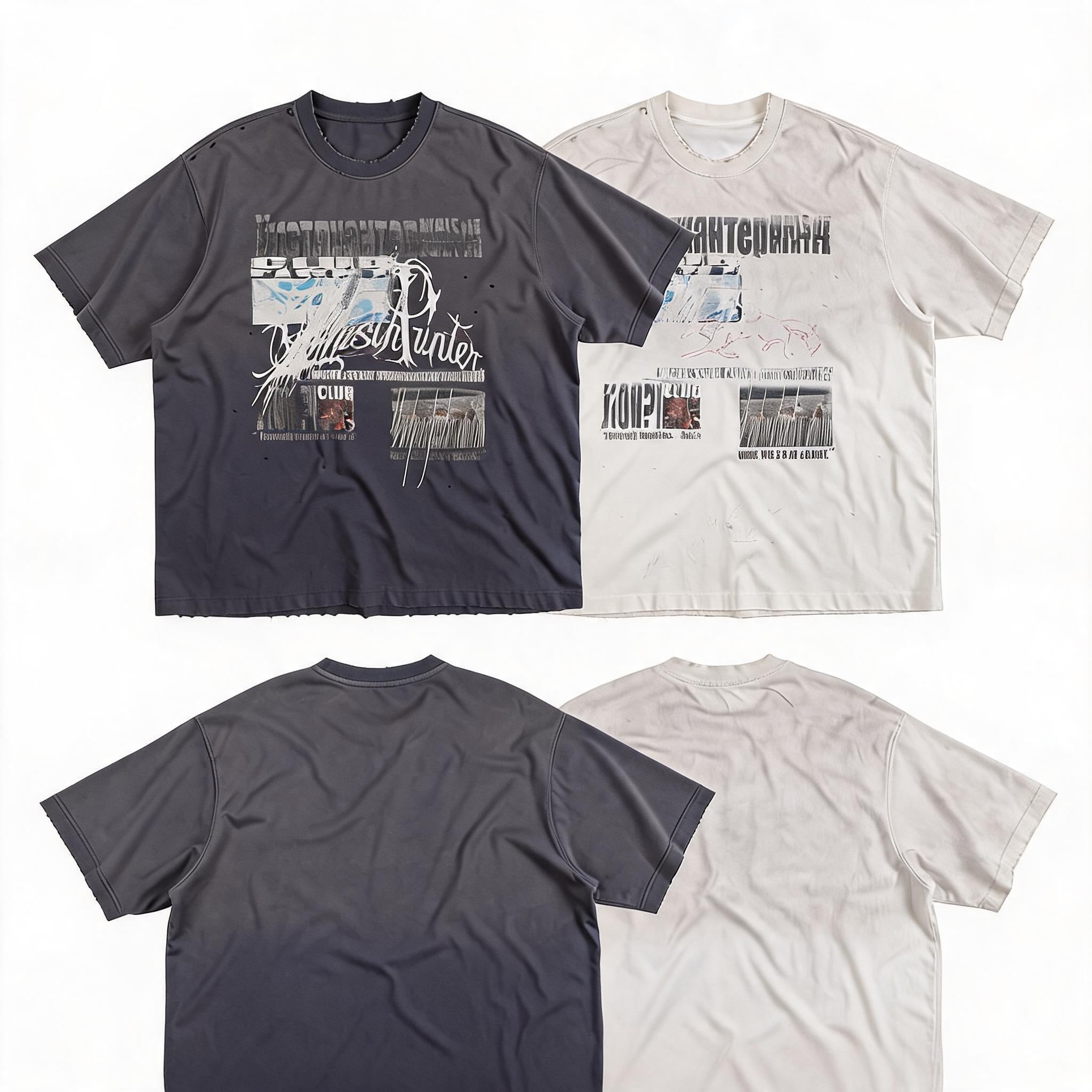 Vintage Printed Cotton Loose Tee