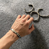 Adjustable Irregular Debossed Mirror Bracelet