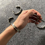 Adjustable Irregular Debossed Mirror Bracelet