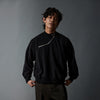 Men's Solid Waffle Mock Zip Sweatshirt