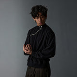 Men's Solid Waffle Mock Zip Sweatshirt