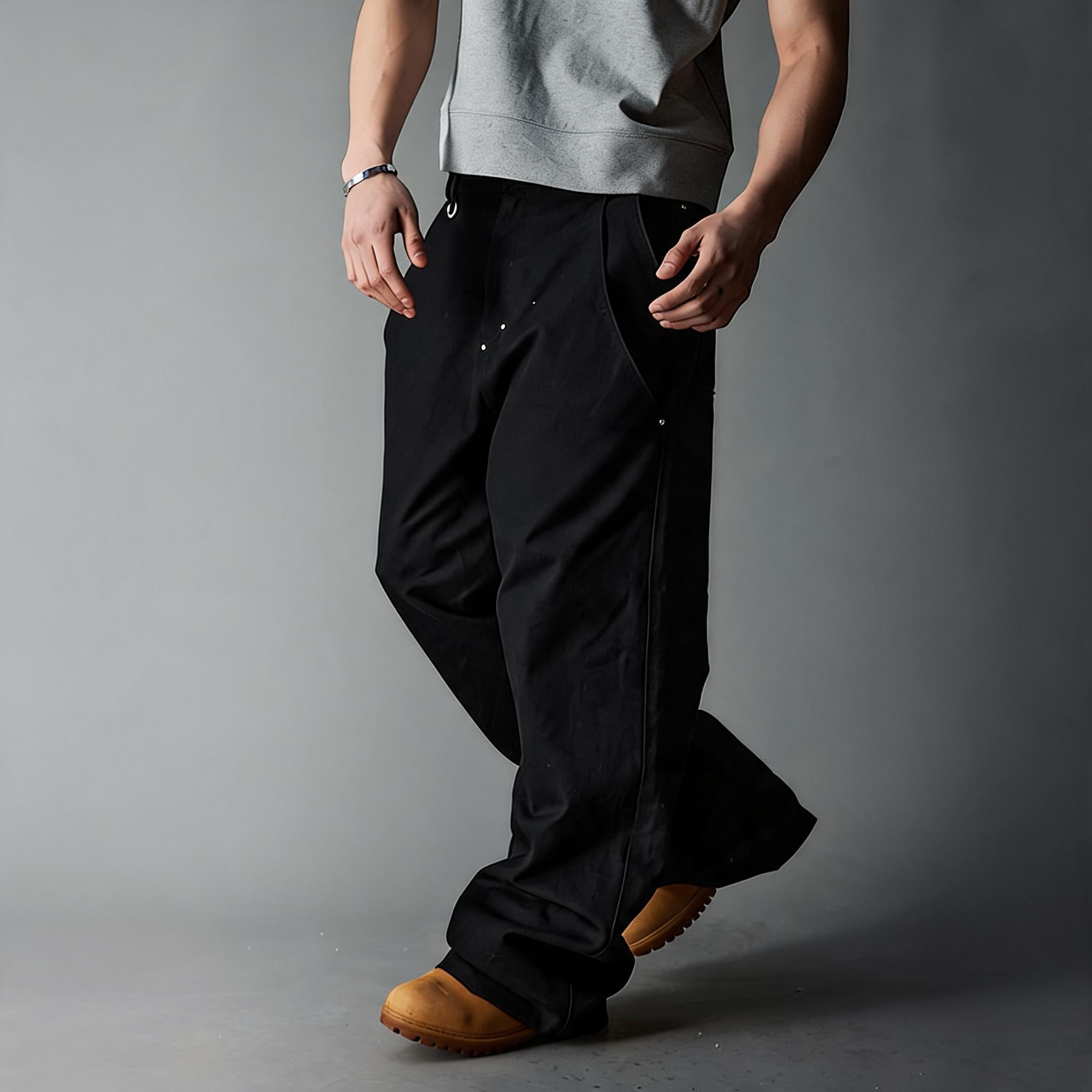 Double Pocket Rhinestone Washed Cargo Pants