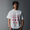 Vintage Loose White Pink Diamond Tee