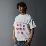 Vintage Loose White Pink Diamond Tee