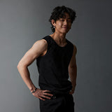 Black Double Layer Slim Tank Top