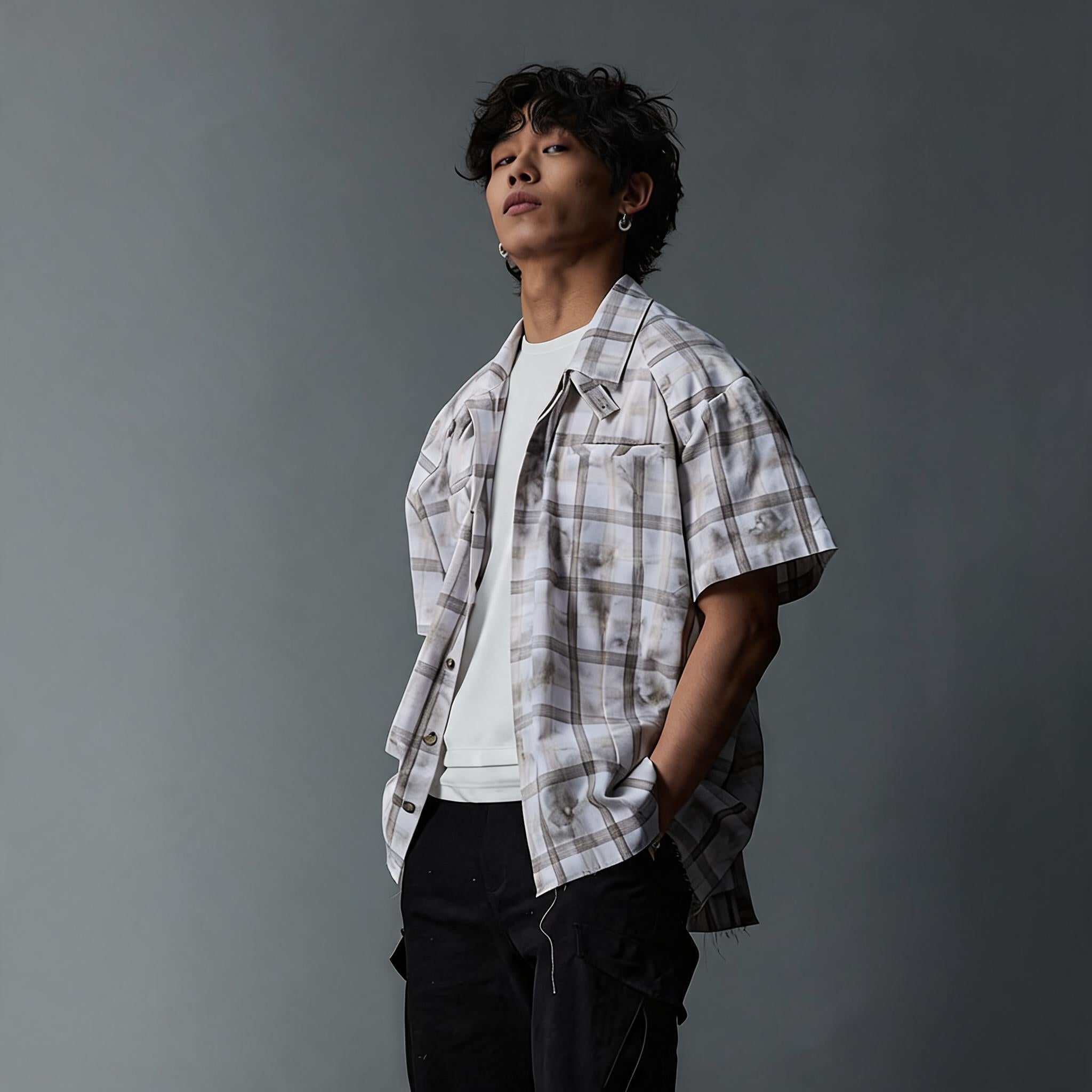 Unisex Cleanfit Multi-color Fringed Plaid Shirts
