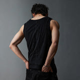 Black Double Layer Slim Tank Top