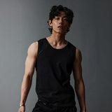 Black Double Layer Slim Tank Top