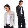 Wool Blend Badge Long Sleeve Cardigan