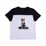 Vintage Punk Dog Print Slim Tee