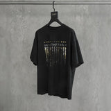 Loose Washed Black Printed Cotton Tee