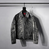 Dark Skeleton Embroidery Boxy Coat