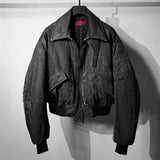 Distressed Boxy Two-Tone 3M Fleece Bomber