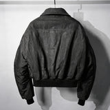 Distressed Boxy Two-Tone 3M Fleece Bomber