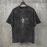 Demon Goat Distressed Printed Loose Tee