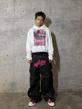 Fitted Crop Mesh Jersey Sweatshirt
