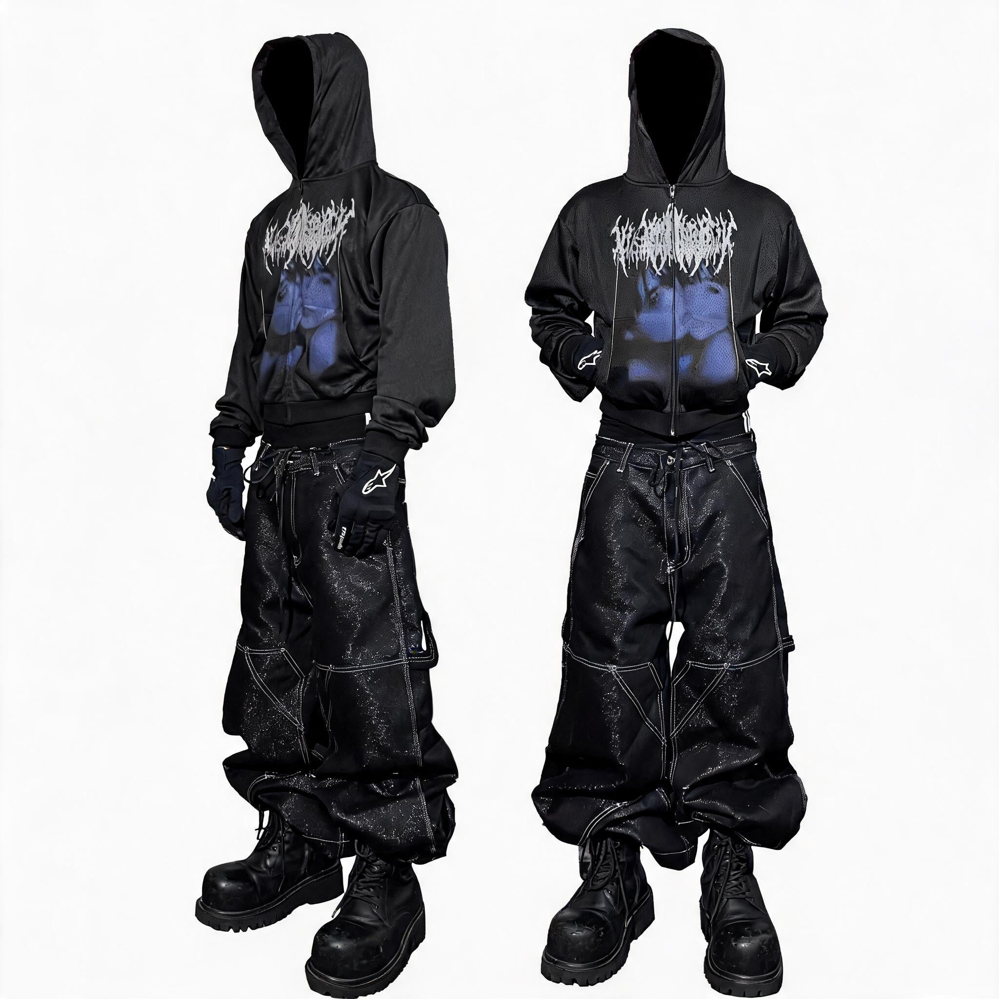 Slim Fit Mesh Zip-Up Hoodie