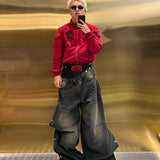 Relaxed Washed Charcoal Denim Jeans
