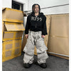 Detachable Deconstructed Knee Grey Denim Jeans