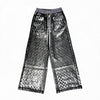 Silver Wax Embossed Bootleg Cargo Pants