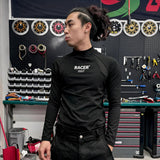 Black Sharkskin Long Sleeve Racing Top