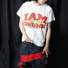 White Drunk Print Short Sleeve Tee