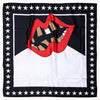 Black Lip Print Square Satin Scarf