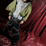 Baggy Raw Denim Patchwork Pants